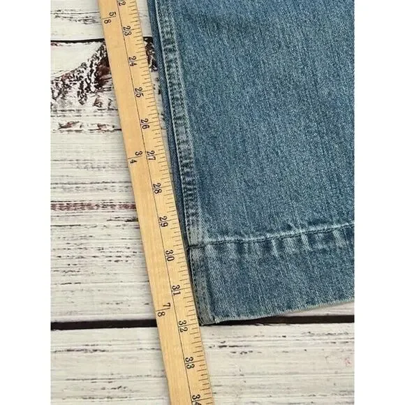 RE/DONE‎ Womens 70s Low Rise Flared Jeans Denim Stretch Lake Blue Size 27 NWT